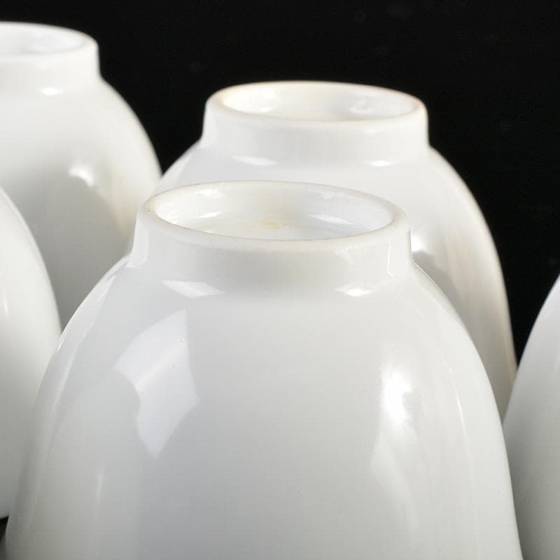 tata　高麗庵　清六窯中村清六作　白磁煎茶碗　六客　共箱　M　R6703