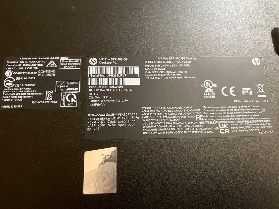 HP SFF 400 G9｜Windows Pro搭載｜2023年モデル・美品