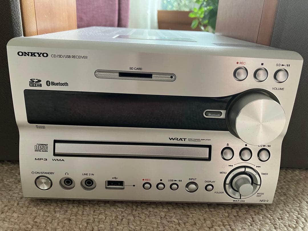 ONKYO CD/SD/USB レシーバー 木製スピーカー付き 取説あり