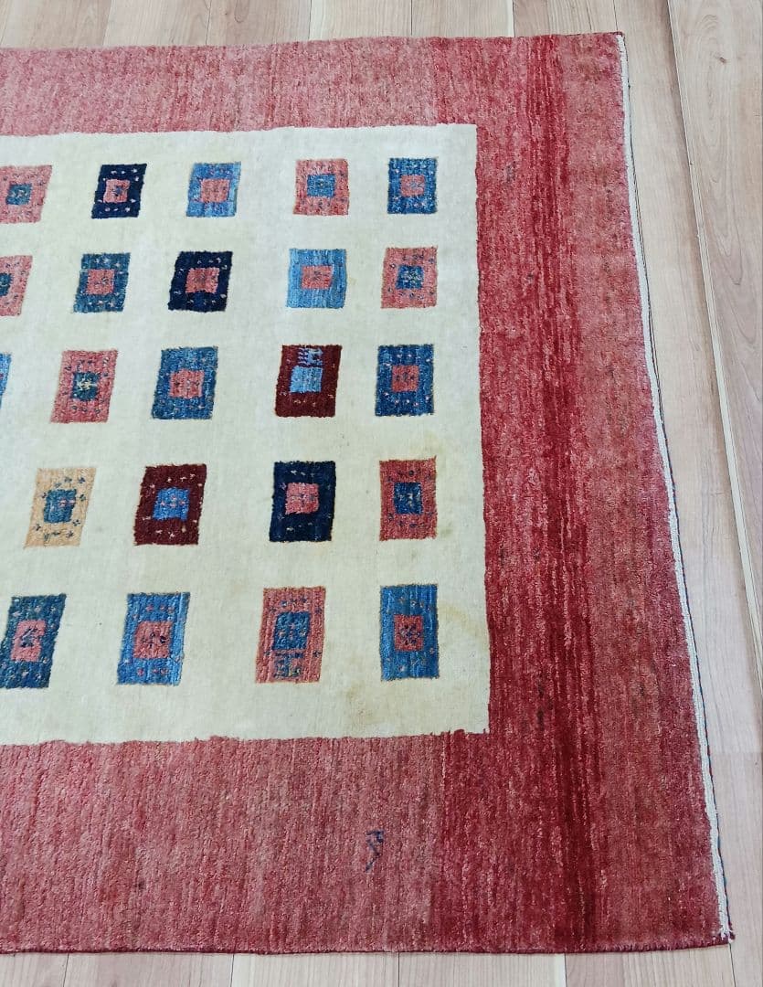 Y2953 ゾランヴァリギャッベ ウール100% 手織 ラグ 大判