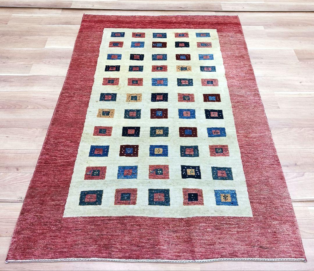 Y2953 ゾランヴァリギャッベ ウール100% 手織 ラグ 大判