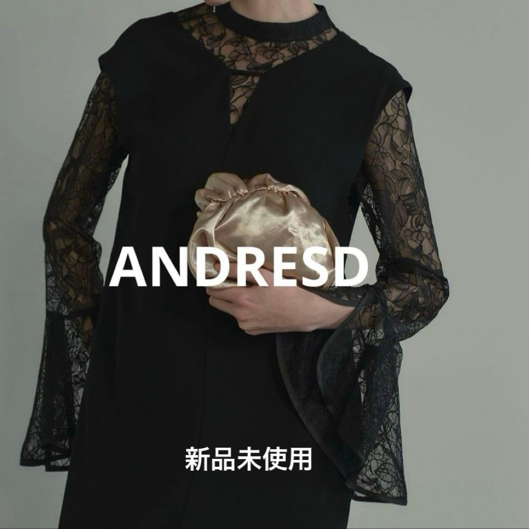 お正月限定価格‼️ANDRESD 【新品未使用】ベルスリーブスリットドレス M
