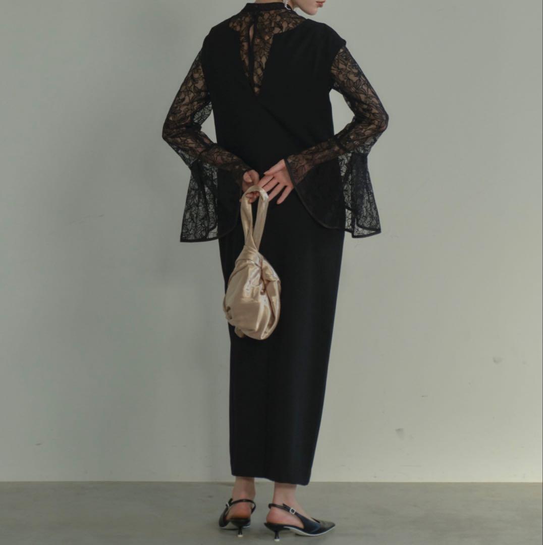 お正月限定価格‼️ANDRESD 【新品未使用】ベルスリーブスリットドレス M