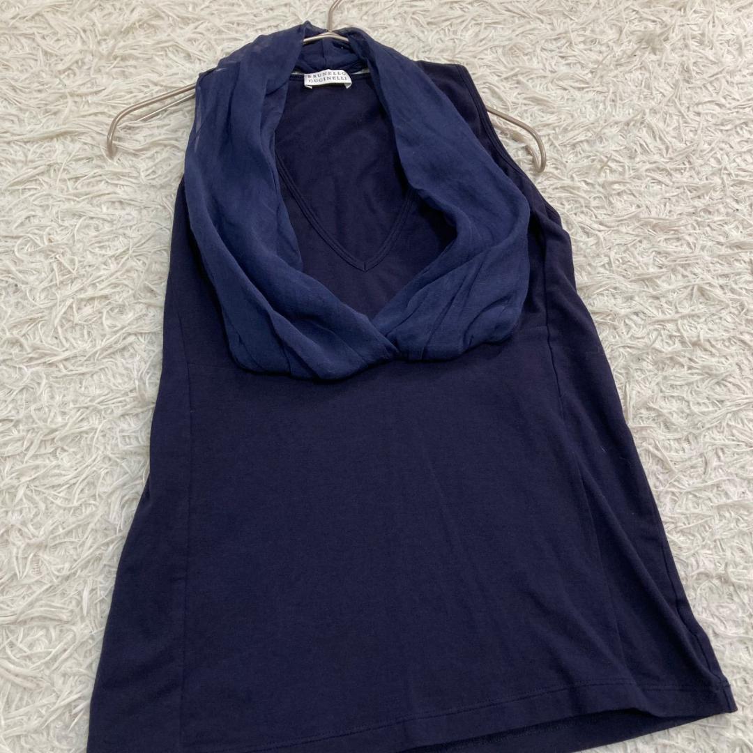 17462✨ブルネロクチネリ シフォン デザイン ドッキング チュニック M