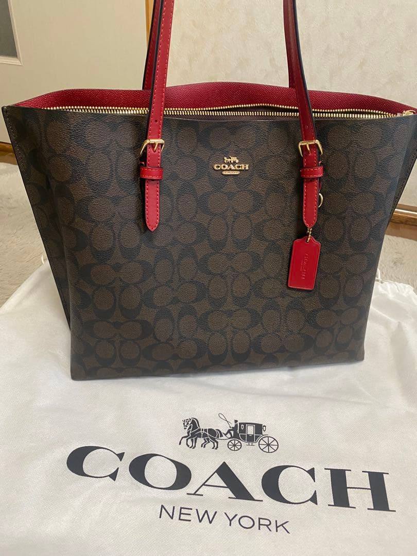 MyB@g(*☻-☻*) COACH トートバッグ ブラウン/レッド