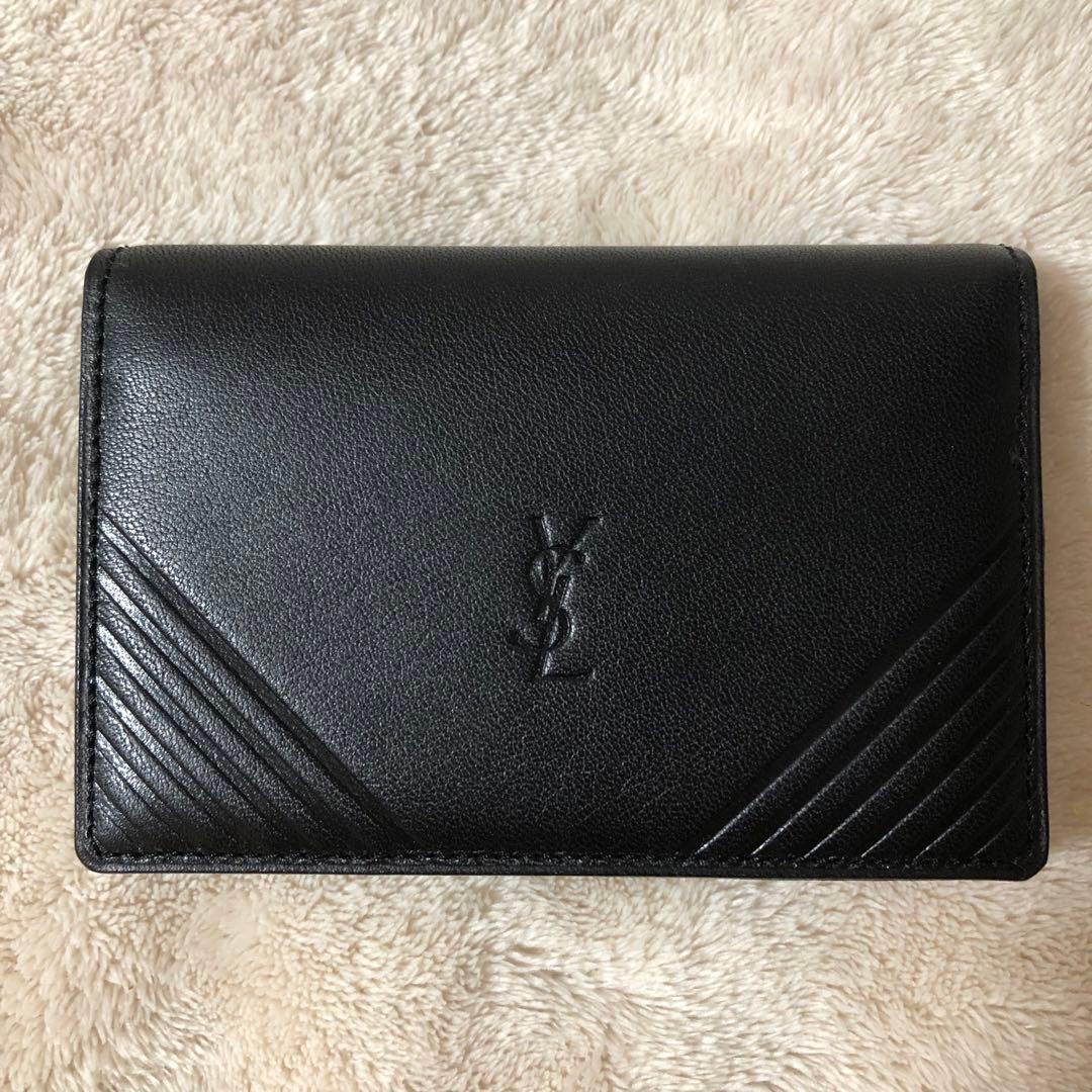 未使用　イブサンローラン　カードケース　ブラック　レザー　名刺入れ　IDケース