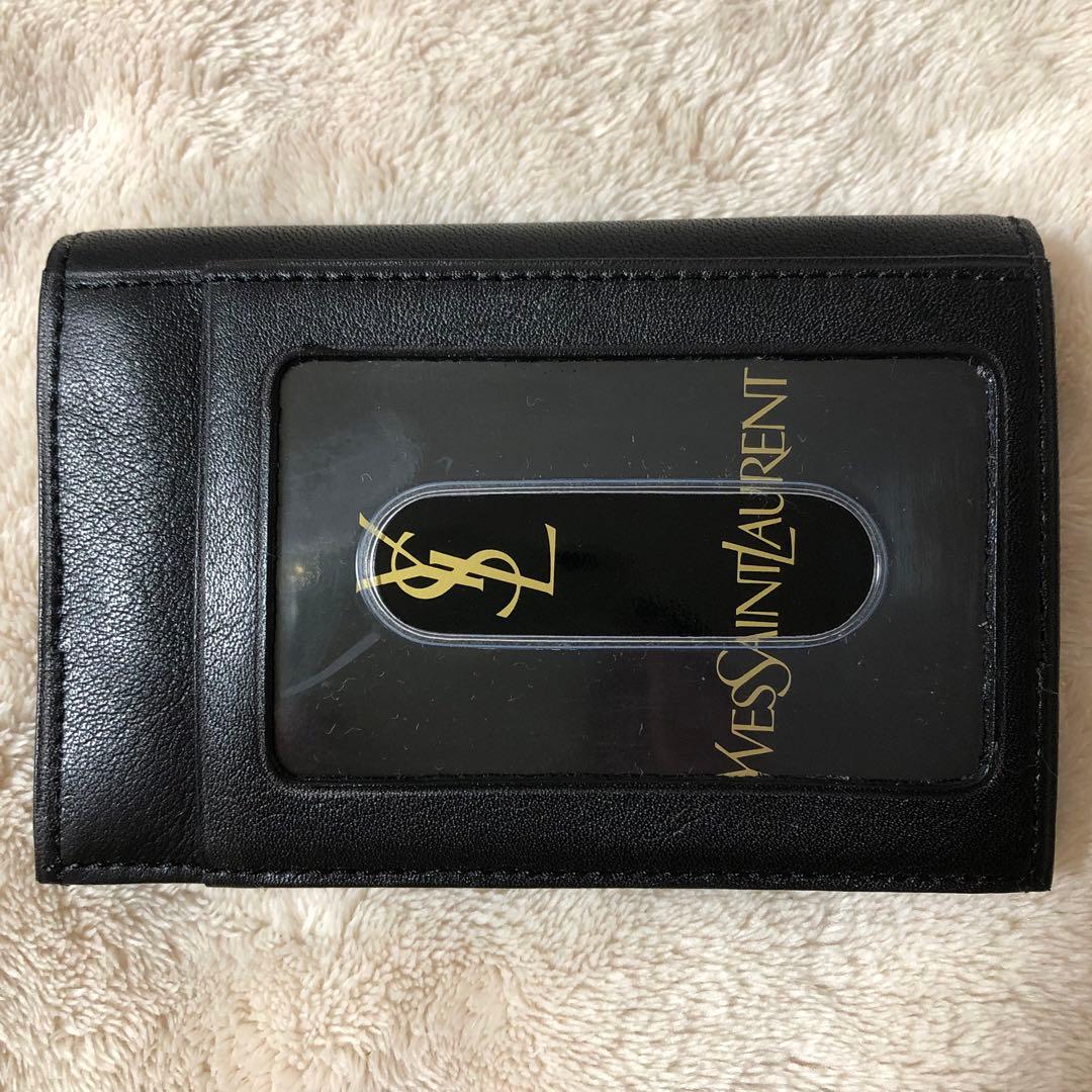 未使用　イブサンローラン　カードケース　ブラック　レザー　名刺入れ　IDケース