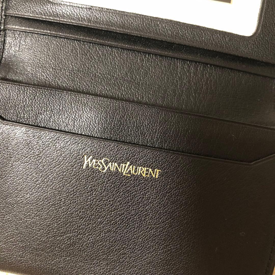 未使用　イブサンローラン　カードケース　ブラック　レザー　名刺入れ　IDケース