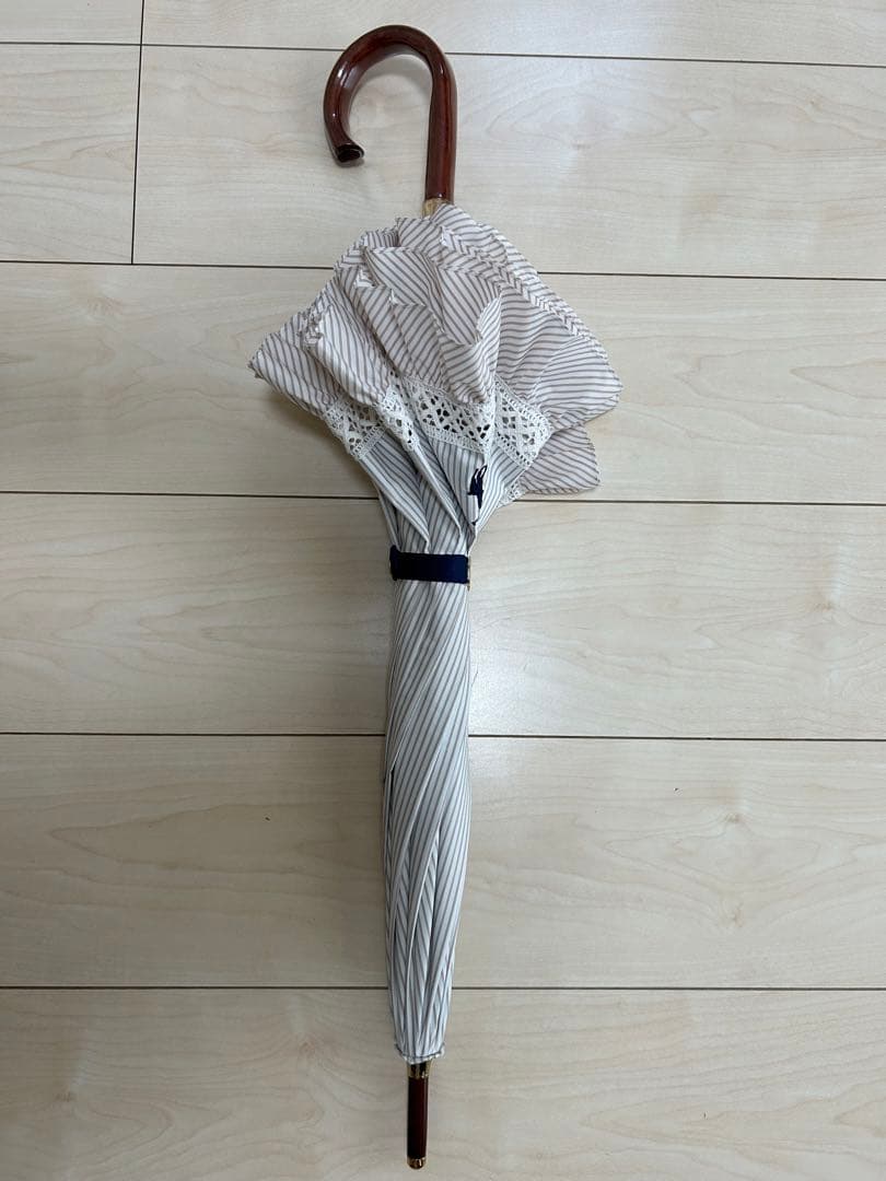 ポロラルフローレン　Ralph Laurenフリル　ストライプ　晴雨兼用　日傘
