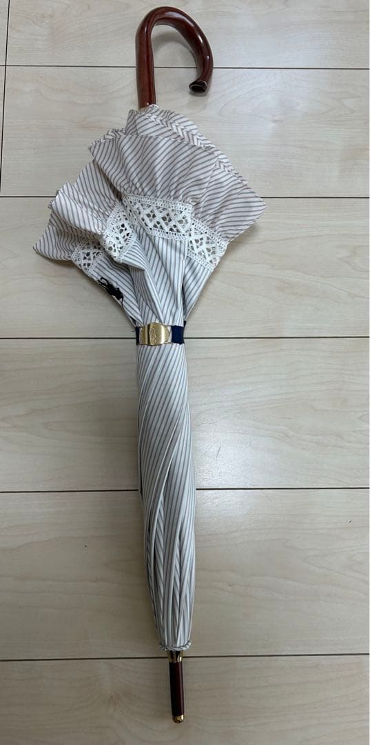 ポロラルフローレン　Ralph Laurenフリル　ストライプ　晴雨兼用　日傘