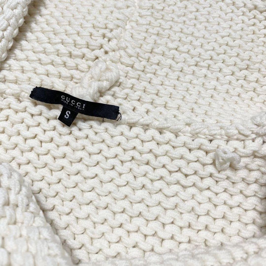 専用 本物 グッチ ハイネック ローゲージ 長袖 ニットセーター S アイボリー