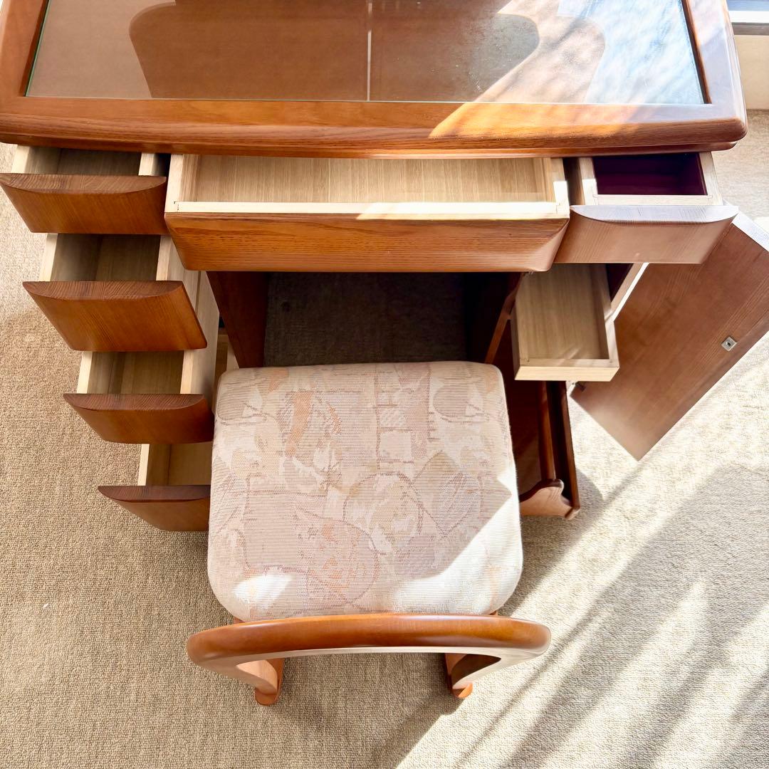 【大幅値下げ】木製三面鏡ドレッサー　別出品の椅子とセット購入をお願いします