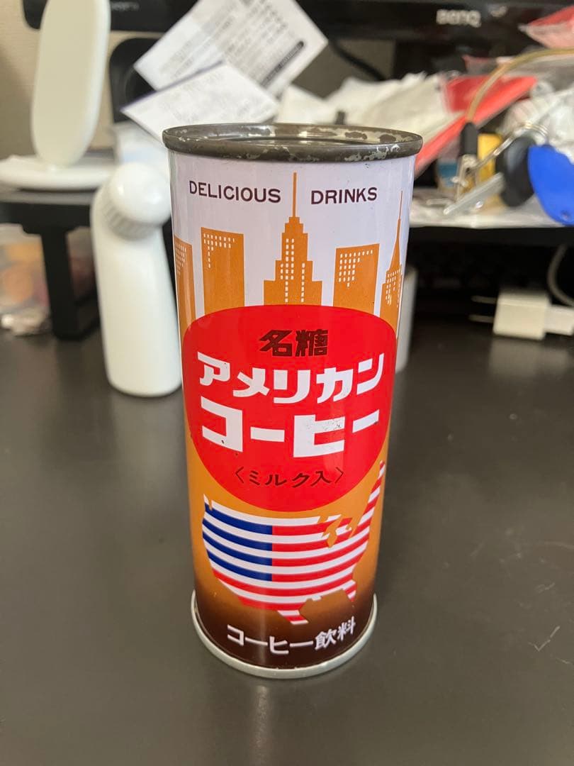 ★絶版!レア入手困難⁉︎名糖産業アメリカンコーヒーミルク入メイトウ逆さ缶リングプル