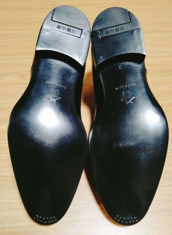 三陽山長　友二郎　レザーソール　ストレートチップ　室内試し履き程度