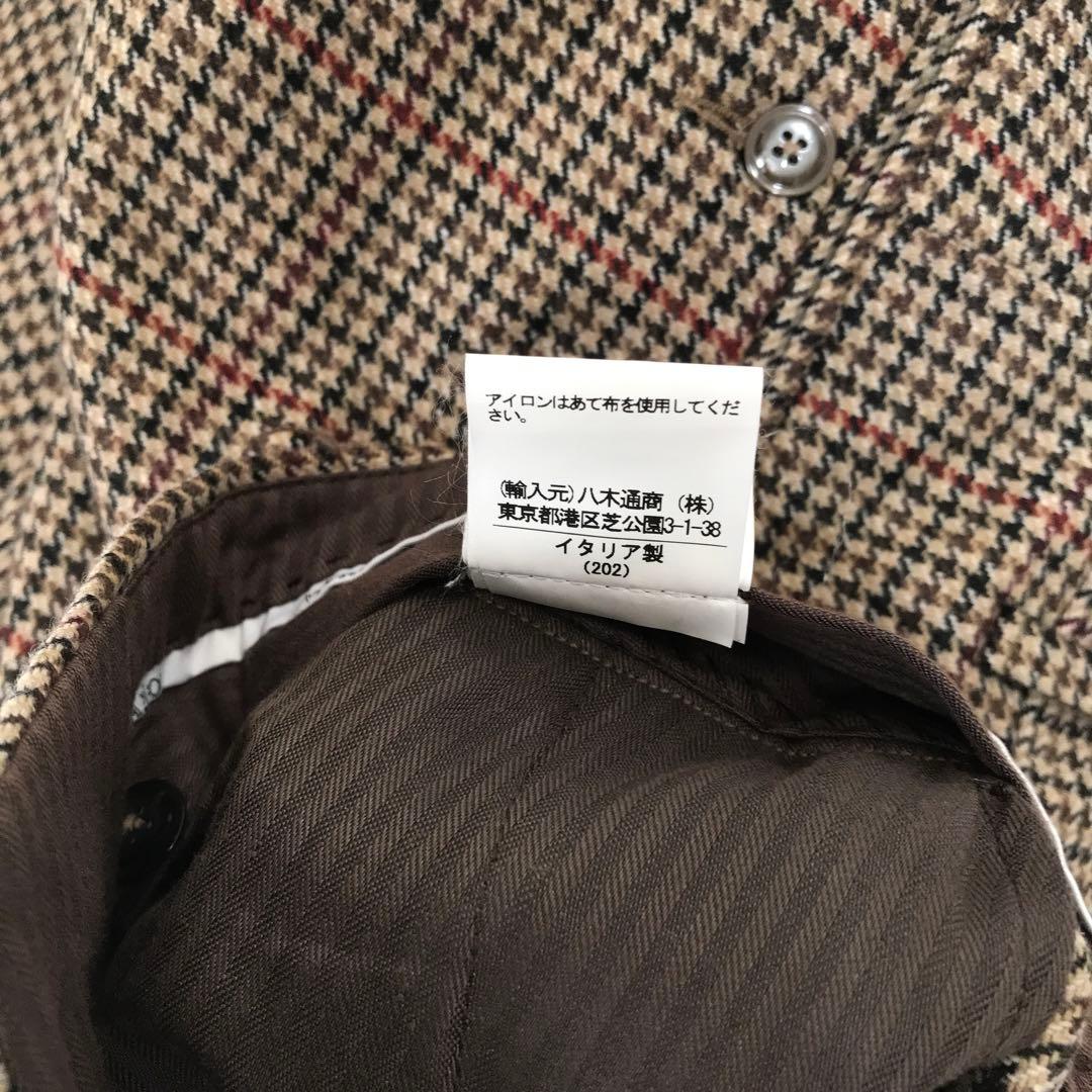 美品VIGANOヴィガーノ ガンクラブチェック スラックス 44イタリア製