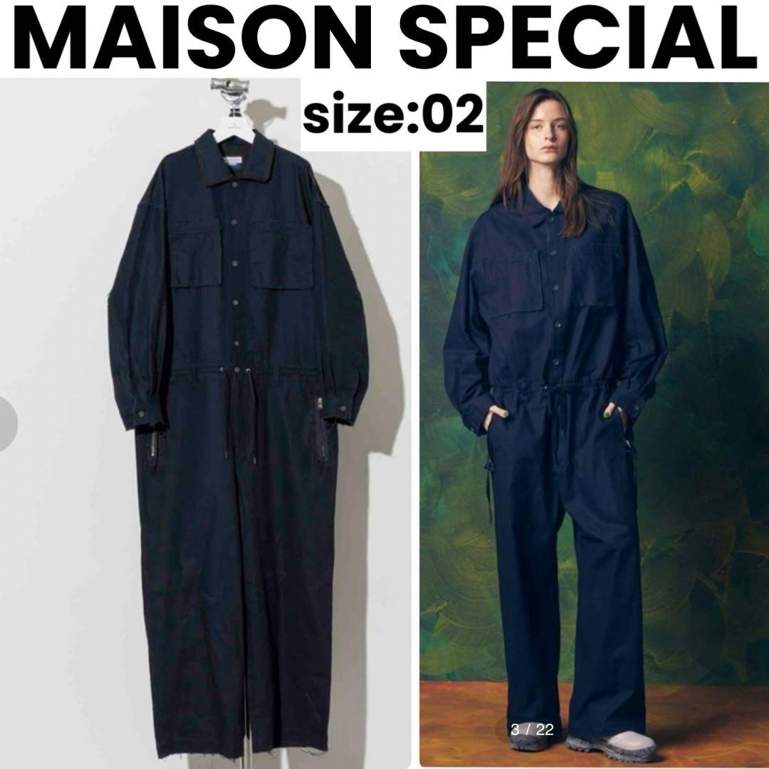 【美品】希少 MAISON SPECIAL カットオフ ジャンプスーツ ネイビー