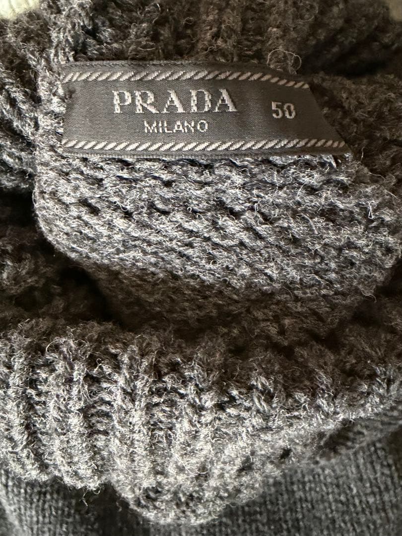 美品PRADA プラダ　グレー タートルネック ニット オーバーサイズ