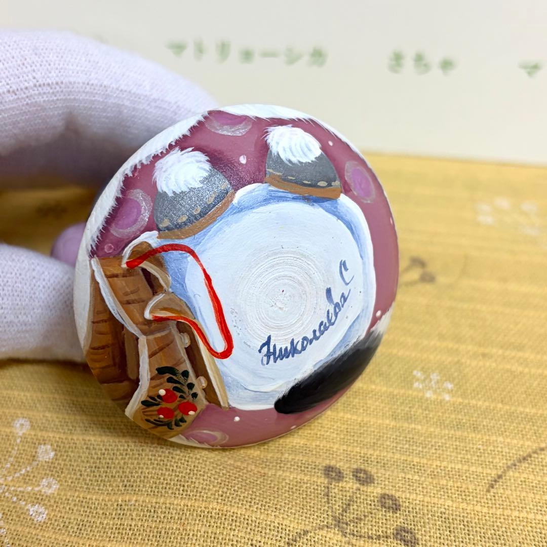 マトリョーシカ　猫　おきあがりこぼし　ロシア　ニコラエヴァ　手描き