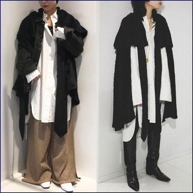 ≪未使用／希少コラボ≫　仙波レナ×CITYSHOP　 SHAGGY CAPE