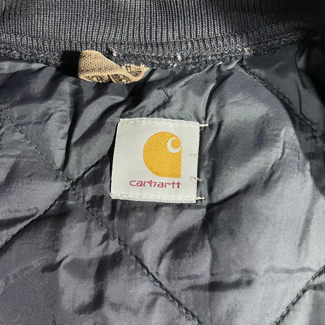 Carhartt ダックベスト古着キルティング ブラウン希少XLサイズ相当