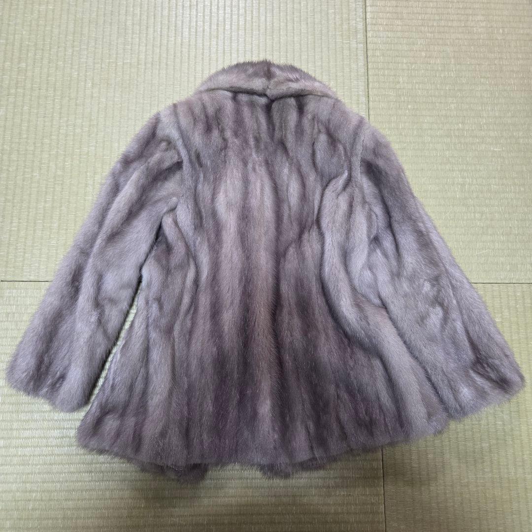 美品 グレージュ 裏地花柄 11号 サファイアミンク グレー系