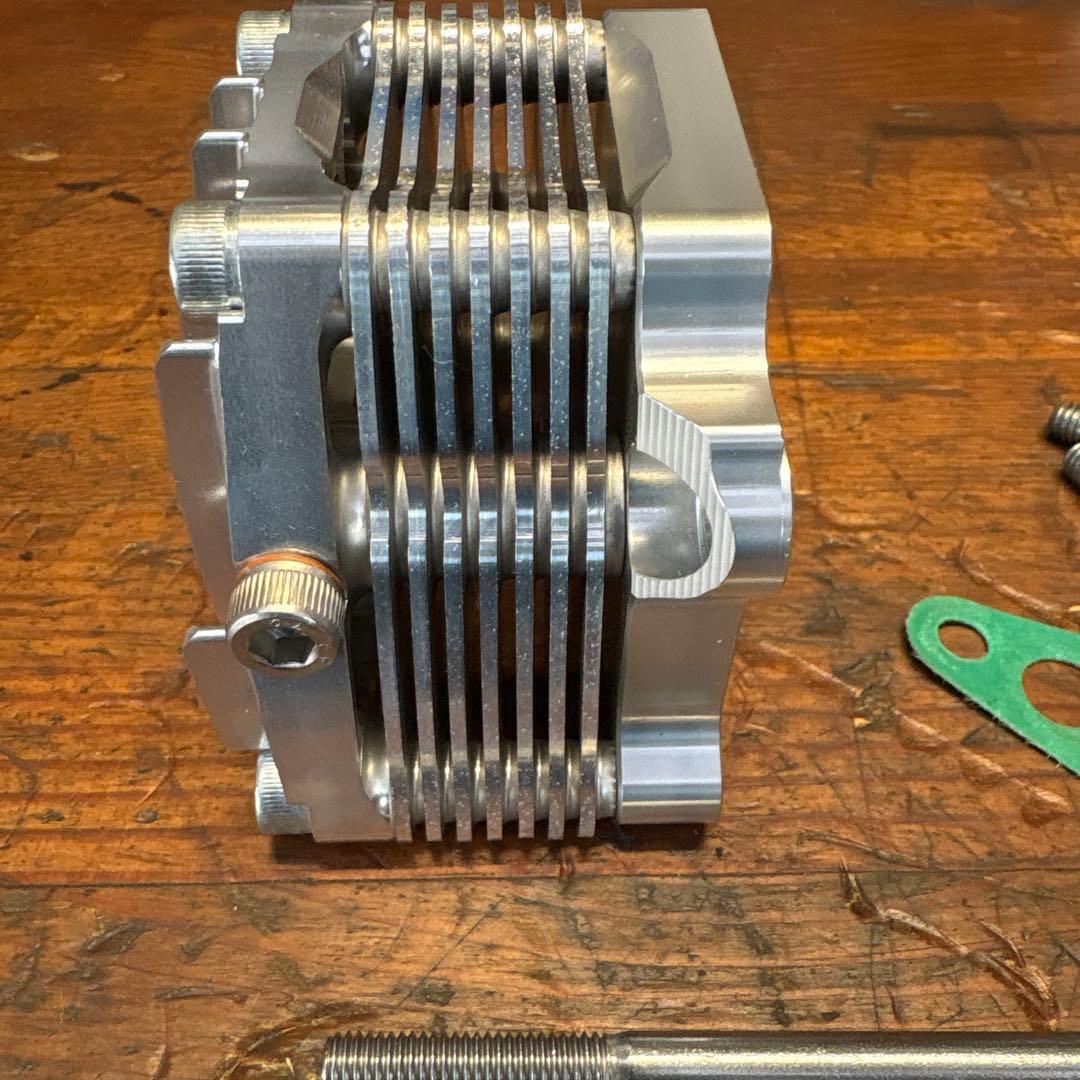 モンキー、カブ、ビレットオイルクーラー、フィン付き Gクラフト