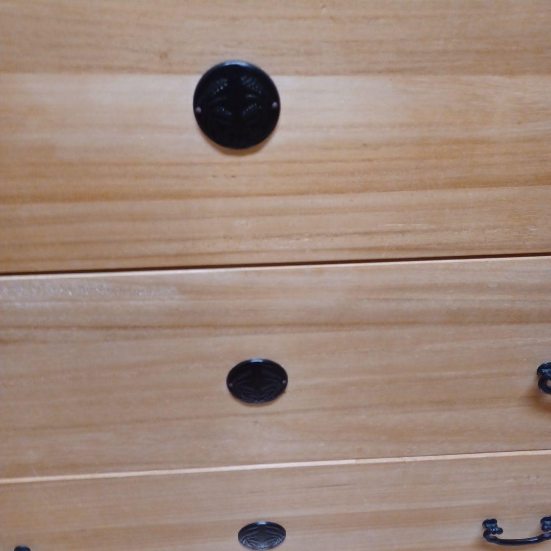 桐タンス 扉付き収納 上下セット