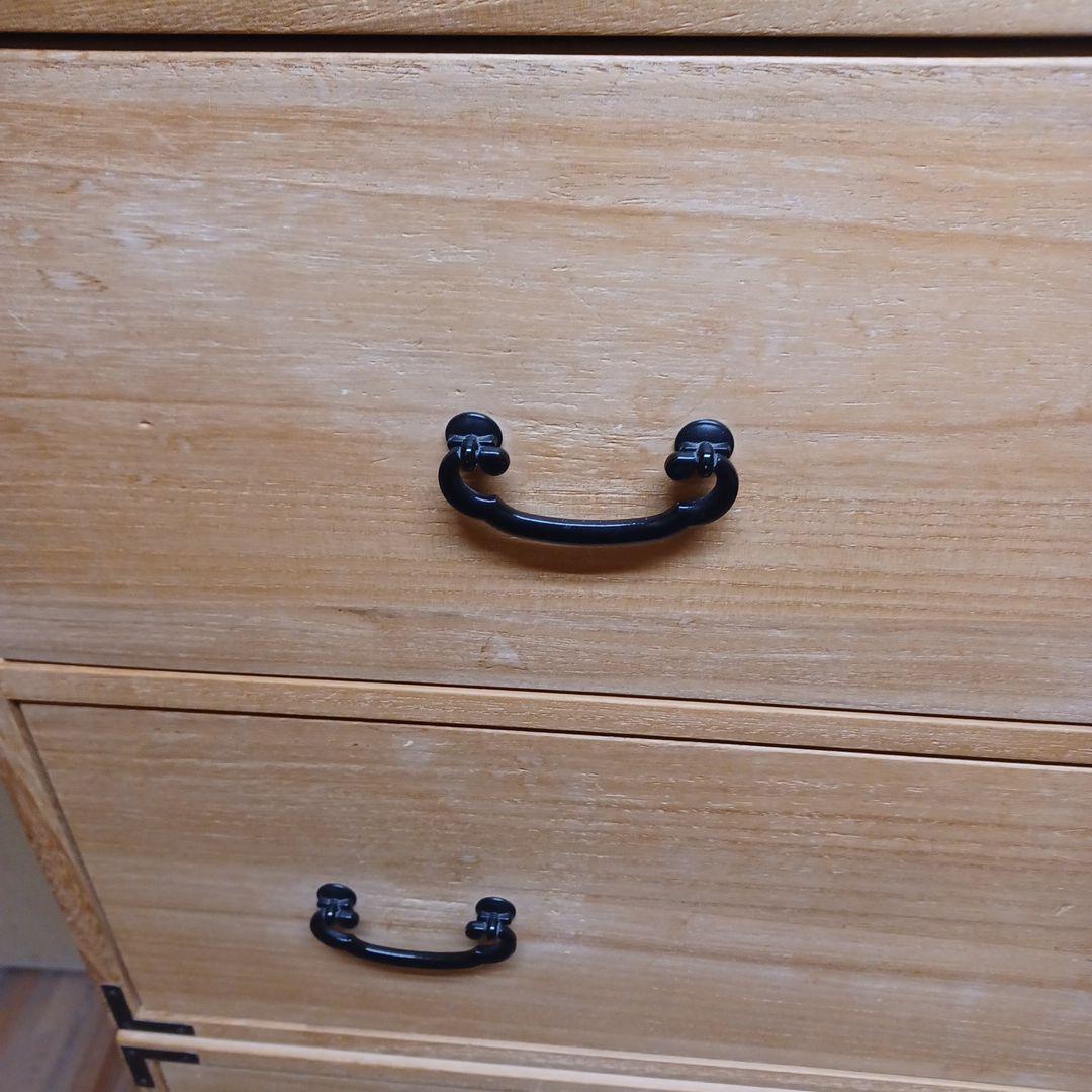 桐タンス 扉付き収納 上下セット