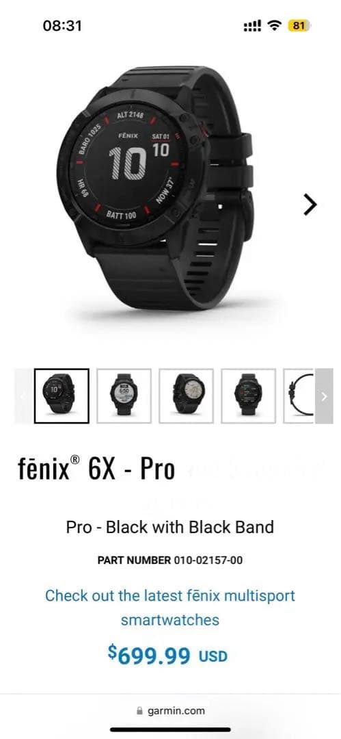 期間限定大幅値下げ‼️ Garmin Fenix 6X Pro 未使用
