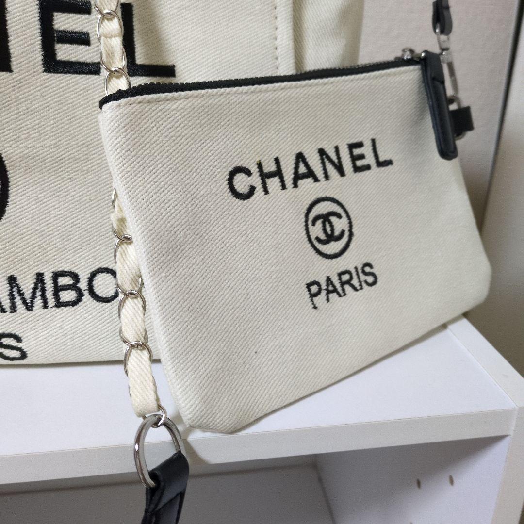 キャンバスCCロゴ刺繍入りトートバックポーチ付きノベルティ