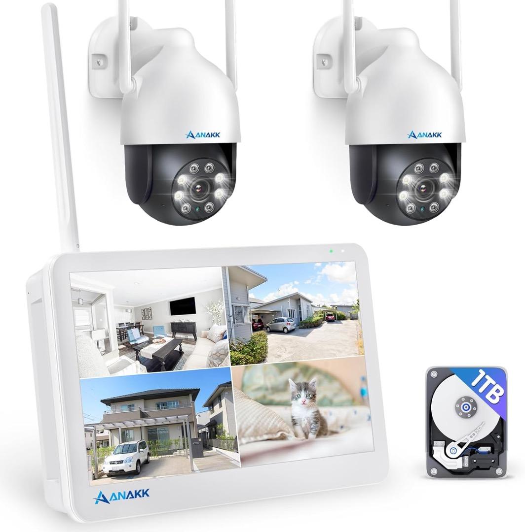 500万画素対応・360°全方位監視・夜間カラー撮影 防犯カメラ　1TB モニタ