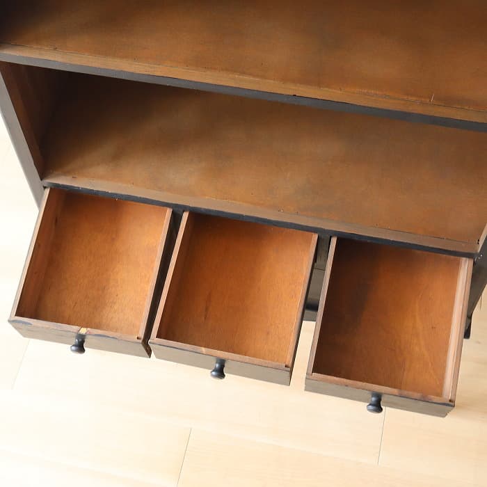 【blue gray】ブラック フレンチキャビネット