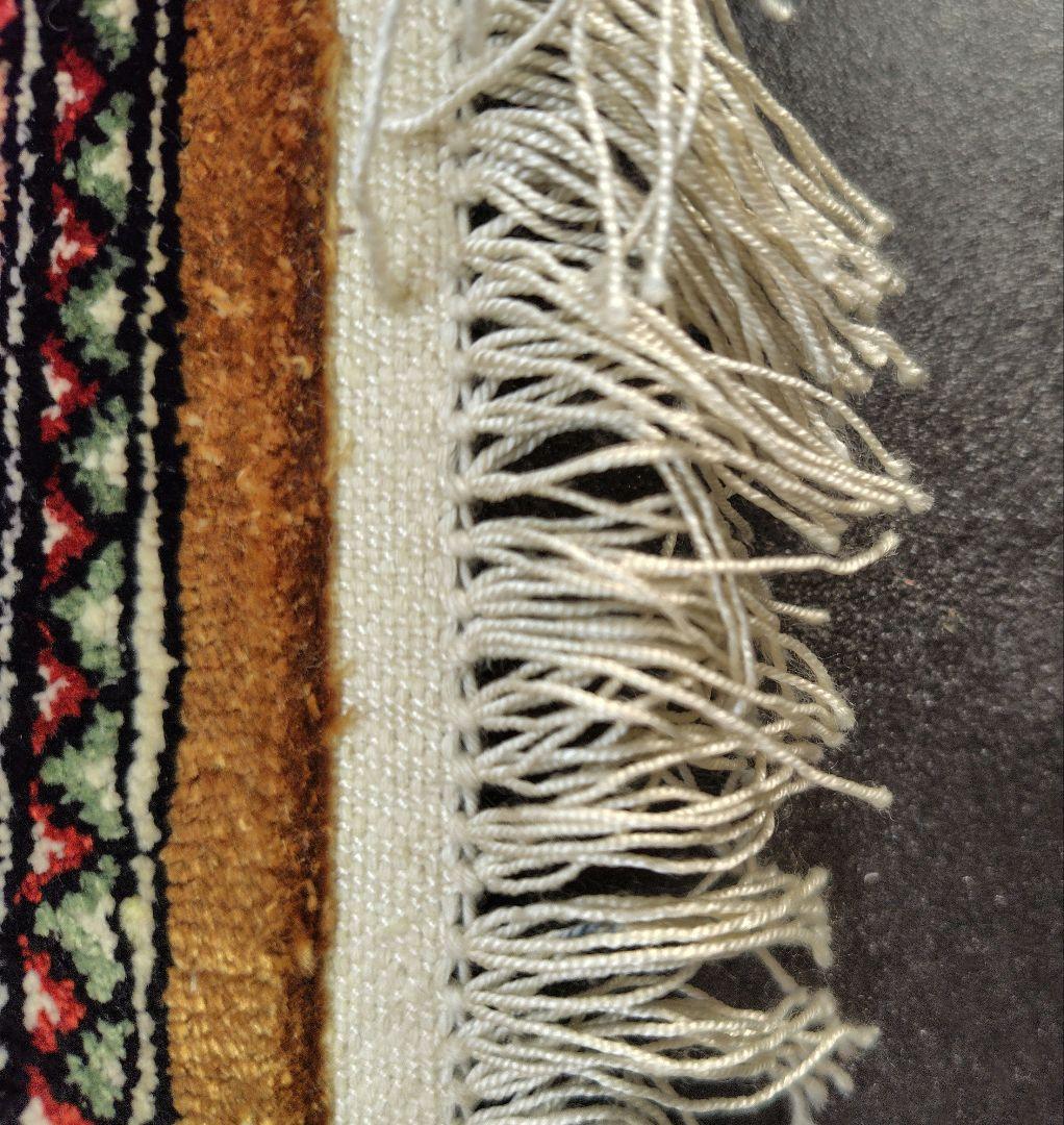 【生命の樹】手織りペルシア絨毯　イラン産シルクタペストリー　花鳥双樹