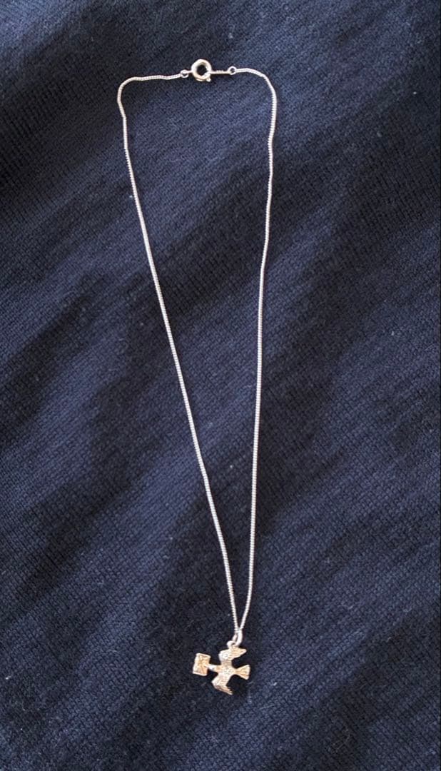 ヴィンテージ　シルバー　チャーム　ネックレス　鳩　バード　手紙　鳥　agete