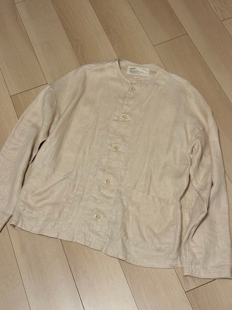 HARVESTY リネンヘリンボン ビッグアトリエジャケット