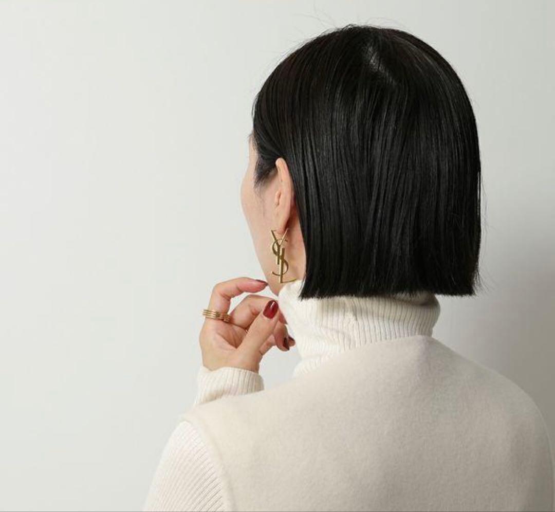 B*n様 片耳ピアスイブサンローランカサンドラピアス ゴールド