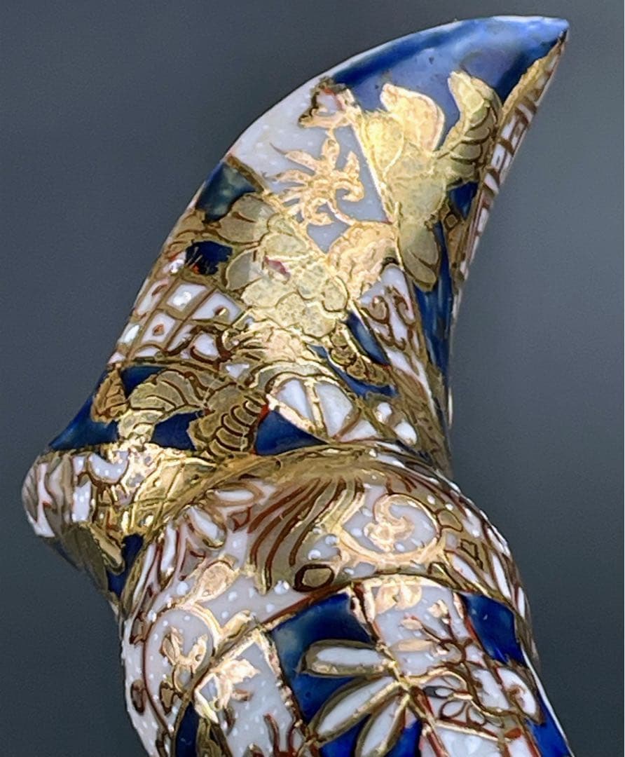 【希少】初代 加藤春光 オールドニッポン 瑠璃釉 金彩盛上 水差し ピッチャー