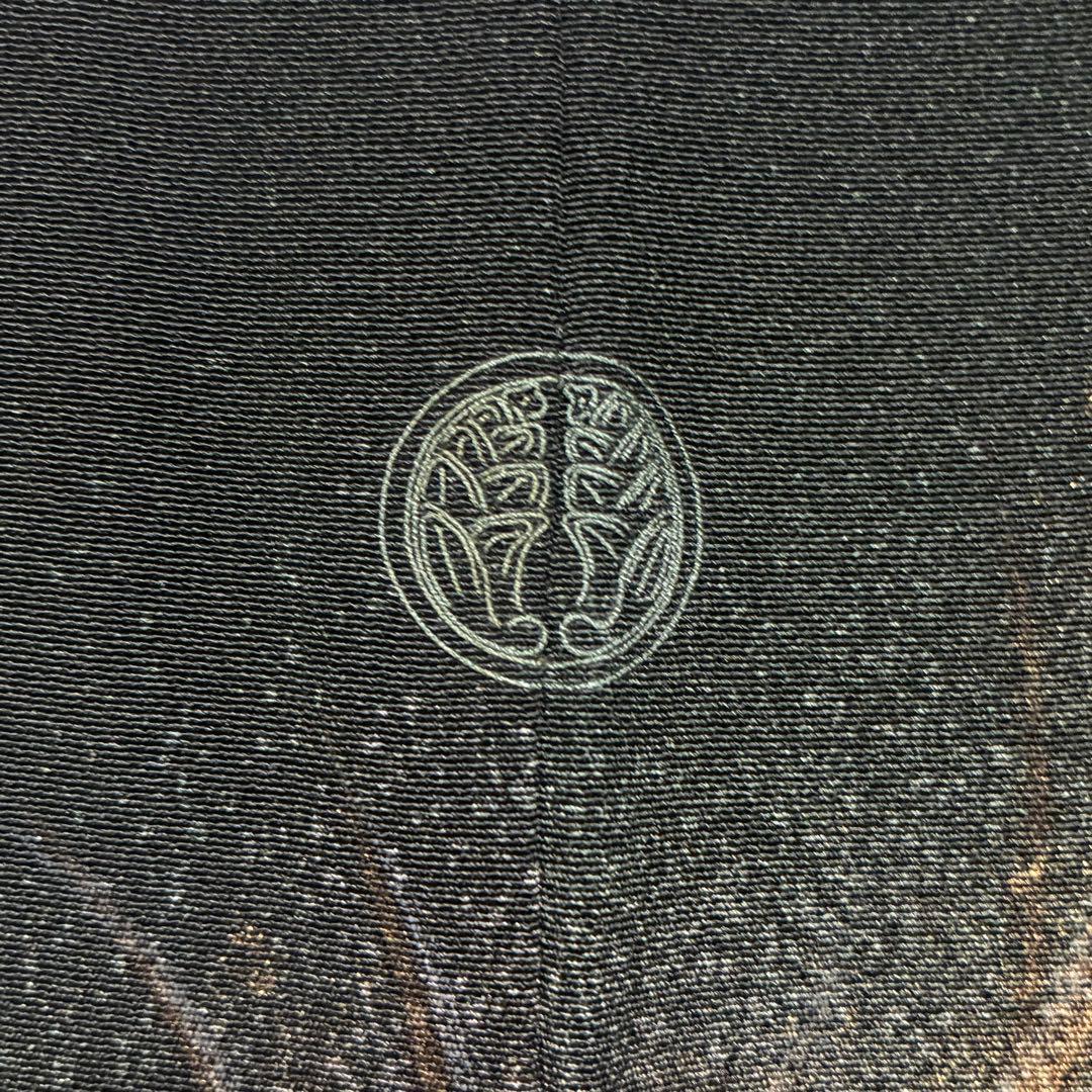 D101 訪問着 手描き花模様 縫い紋 正絹 着物 袷 しつけ糸付き未使用極美品