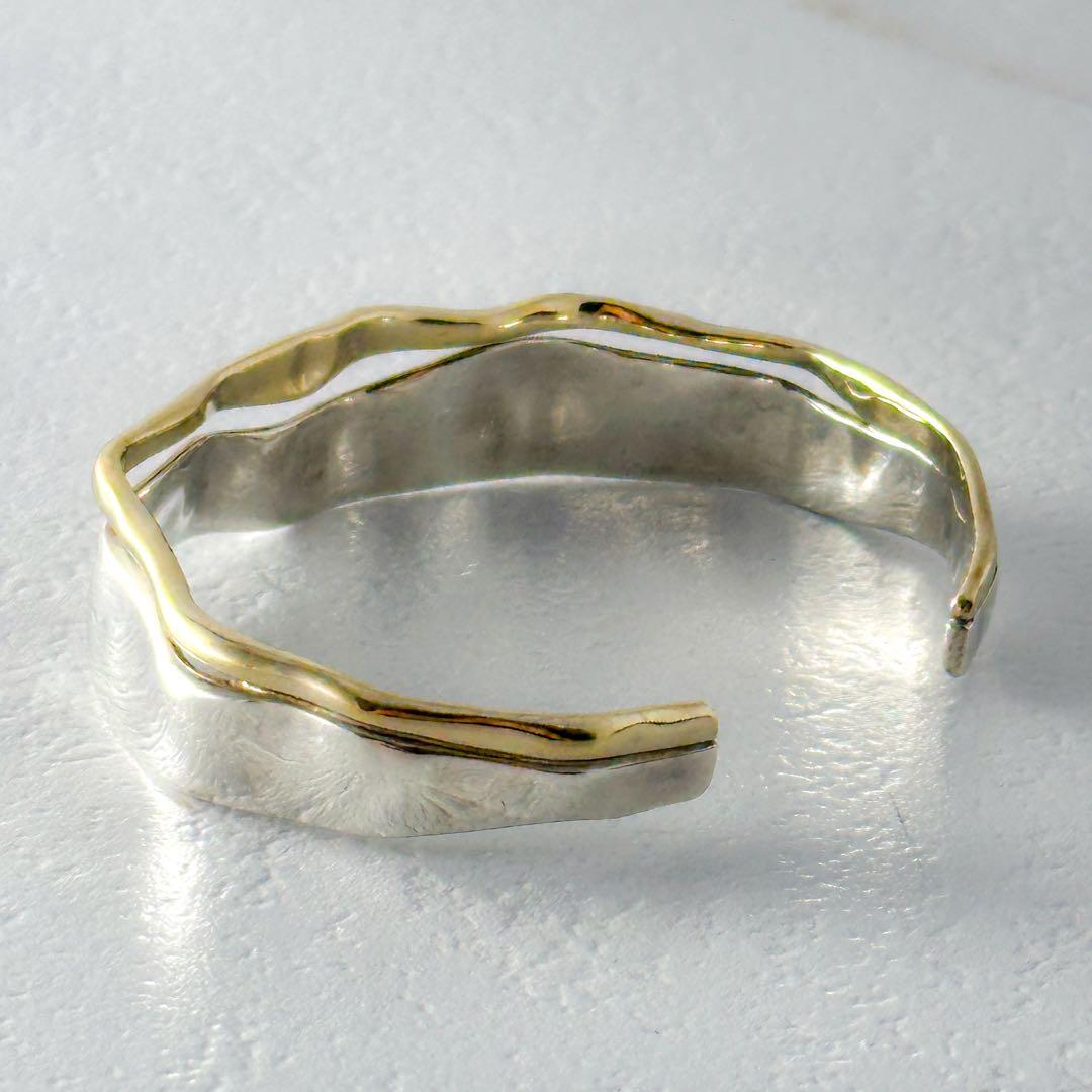 廃盤　agete シルバーバングル　コンビカラー　シルバー　ゴールド