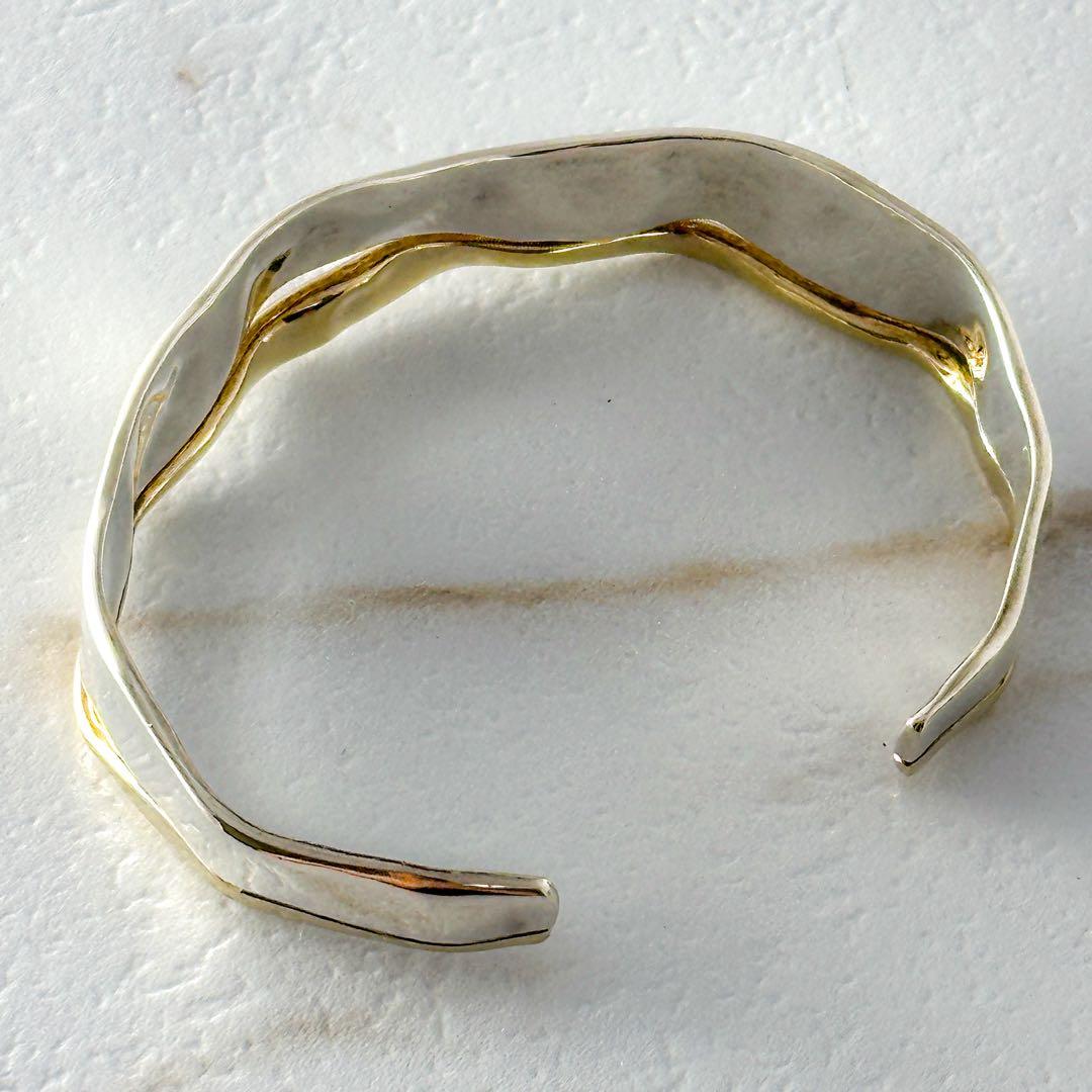 廃盤　agete シルバーバングル　コンビカラー　シルバー　ゴールド