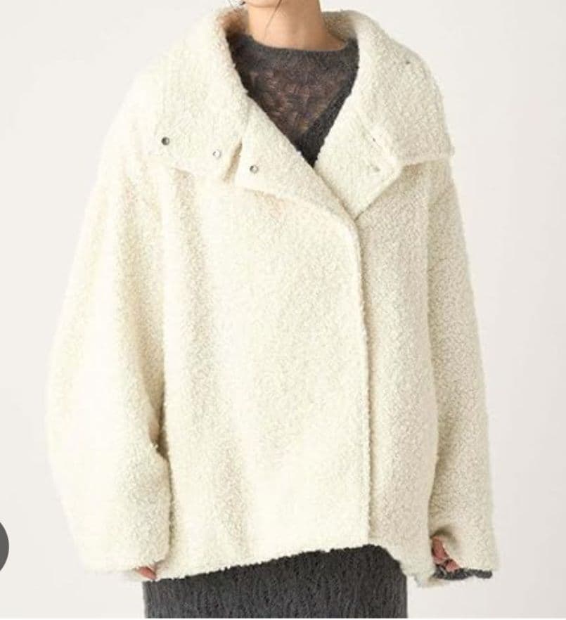 【FRAY I.D】ウールモヘアブークレミドルコート