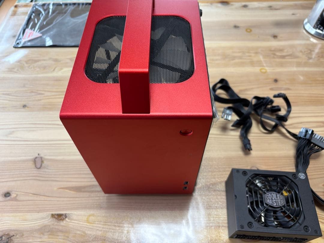 赤 ミニPCケース jonsbo t8 電源セット