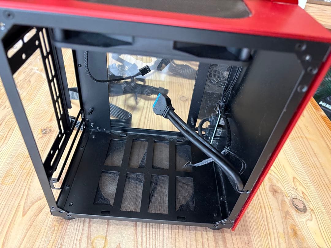 赤 ミニPCケース jonsbo t8 電源セット