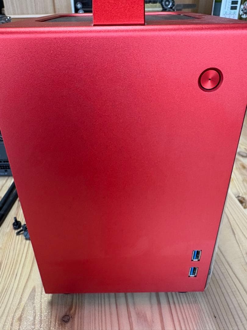 赤 ミニPCケース jonsbo t8 電源セット