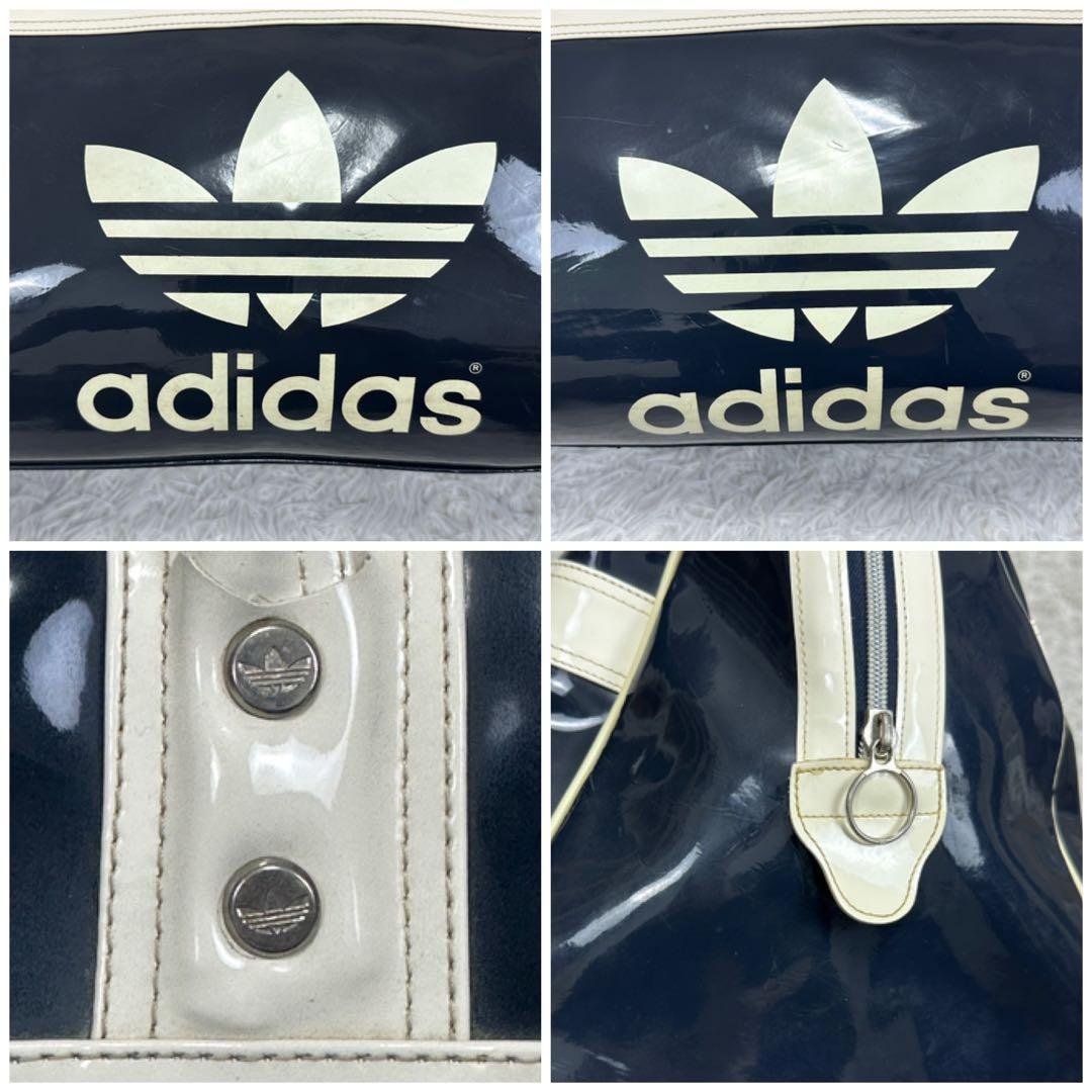 超希少 90s【old adidas】エナメル ボストンバッグ トレフォイル
