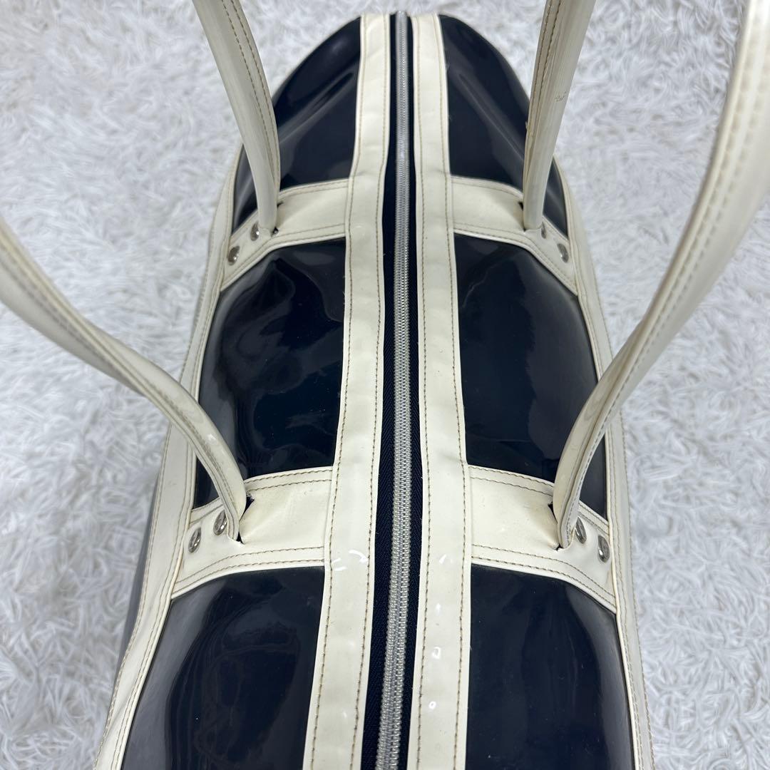 超希少 90s【old adidas】エナメル ボストンバッグ トレフォイル