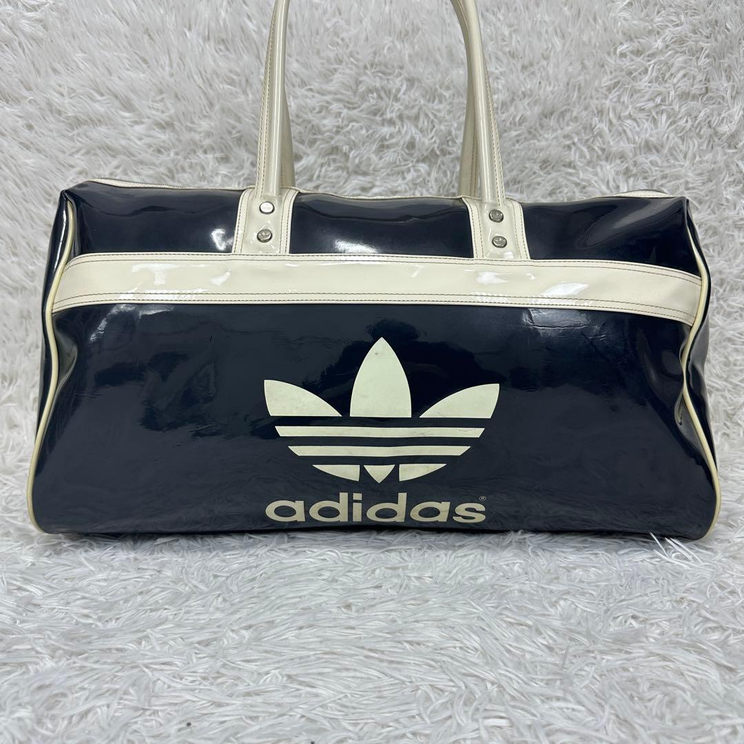 超希少 90s【old adidas】エナメル ボストンバッグ トレフォイル
