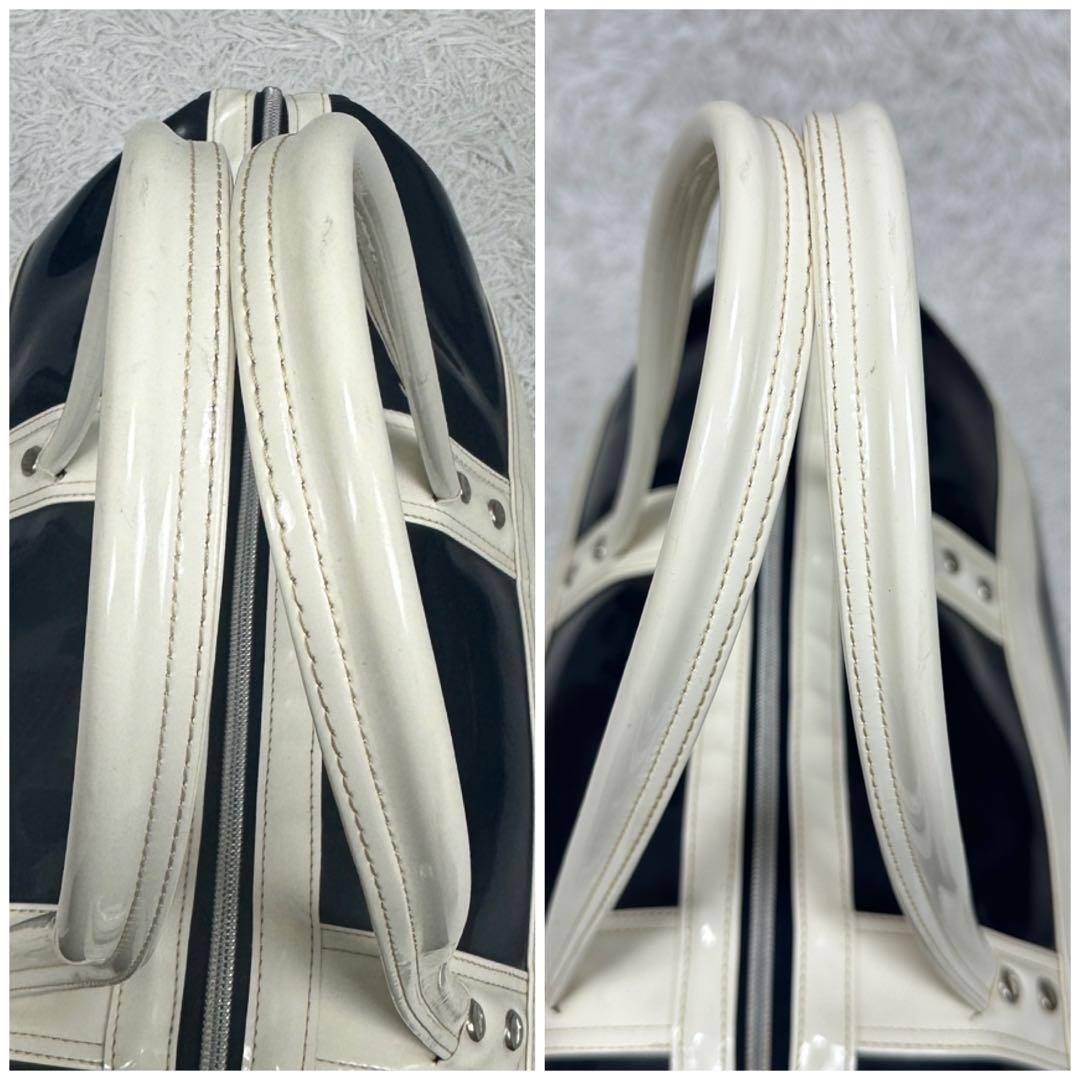 超希少 90s【old adidas】エナメル ボストンバッグ トレフォイル