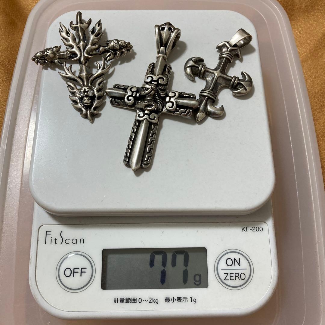 シルバー925保証　ペンダント3点セット　合計約77グラム