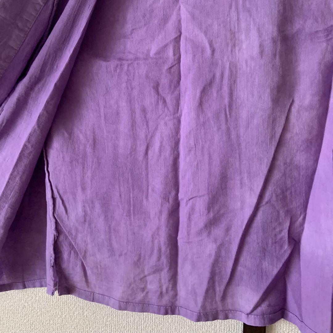 カラー半襦袢＆裾除けセット　パープル　新古品